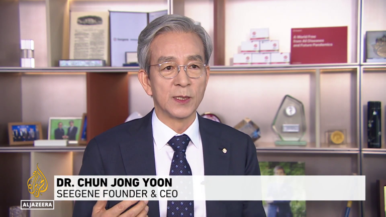 Servizio di Al Jazeera sulla preparazione a future pandemie in Corea del Sud. Intervista al Dr. Jong-Yoon Chun, fondatore e CEO di SEEGENE INC. 27 maggio 2024.